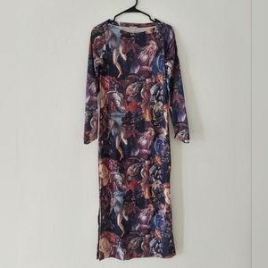Botticelli Print Maxi Dress